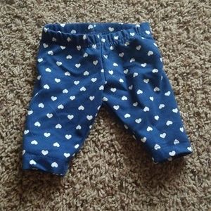 Cute heart printed navy blue pants